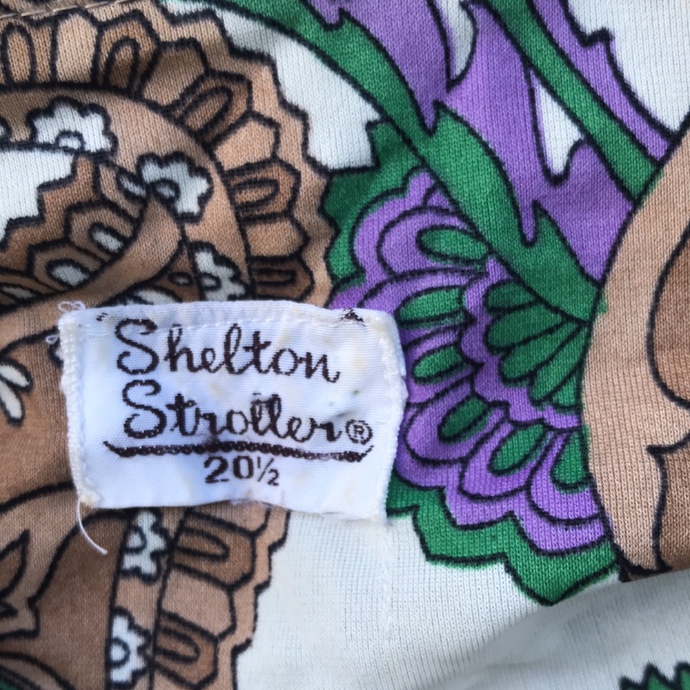 Vintage Groovy Plus Size Volup 60s 70s Psychedelic Purple Paisley Print Dress 💚 - Picture 6 of 6